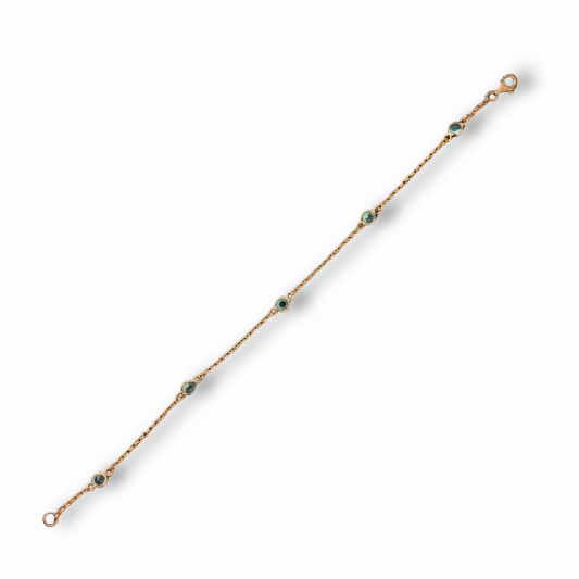 Rose Gold Vermeil Blue Topaz Station Bracelet