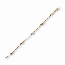 Load image into Gallery viewer, Rose Gold Vermeil Blue Topaz Station Bracelet
