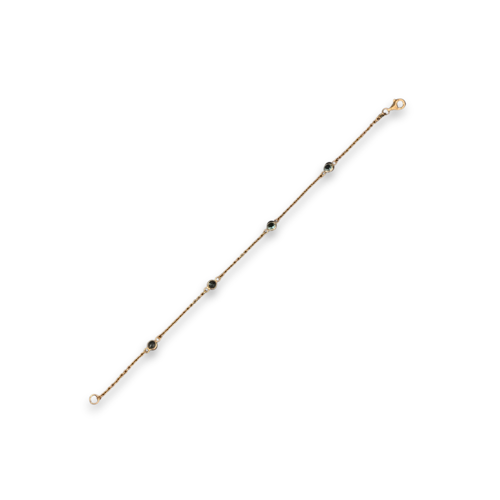 Gold Vermeil Blue Topaz Station Bracelet