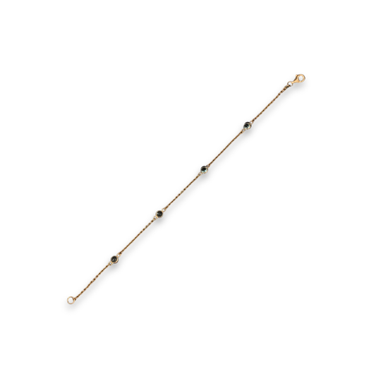 Gold Vermeil Blue Topaz Station Bracelet