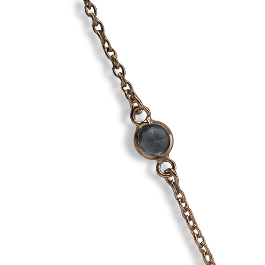 Gold Vermeil Blue Topaz Station Bracelet, view 3