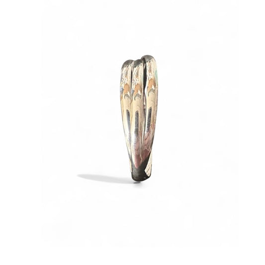 Sterling Silver Three Band Bangle, view 2