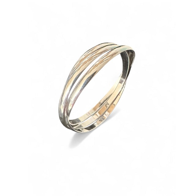 Sterling Silver Three Band Bangle