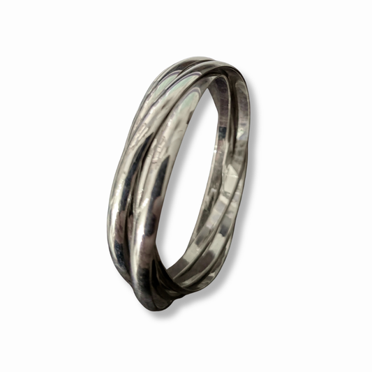 Sterling Silver Five-Band Russian Bangle