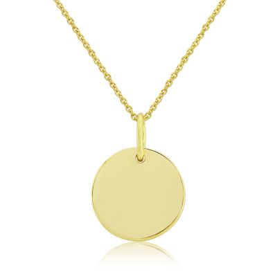 9ct Yellow Gold Round Pendant on Chain