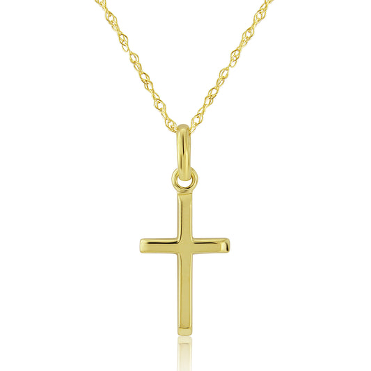 9ct Yellow Gold Cross Pendant on a chain