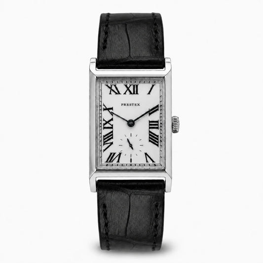 Parker Quartz White Roman Dial Black croc print strap