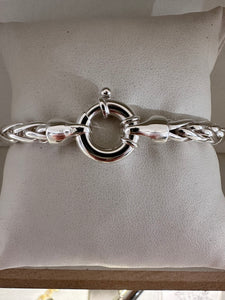 Sterling Silver heavy, solid Spiga link Bracelet