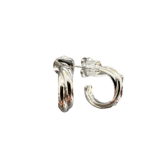 Sterling Silver Twisted Mini Hoops