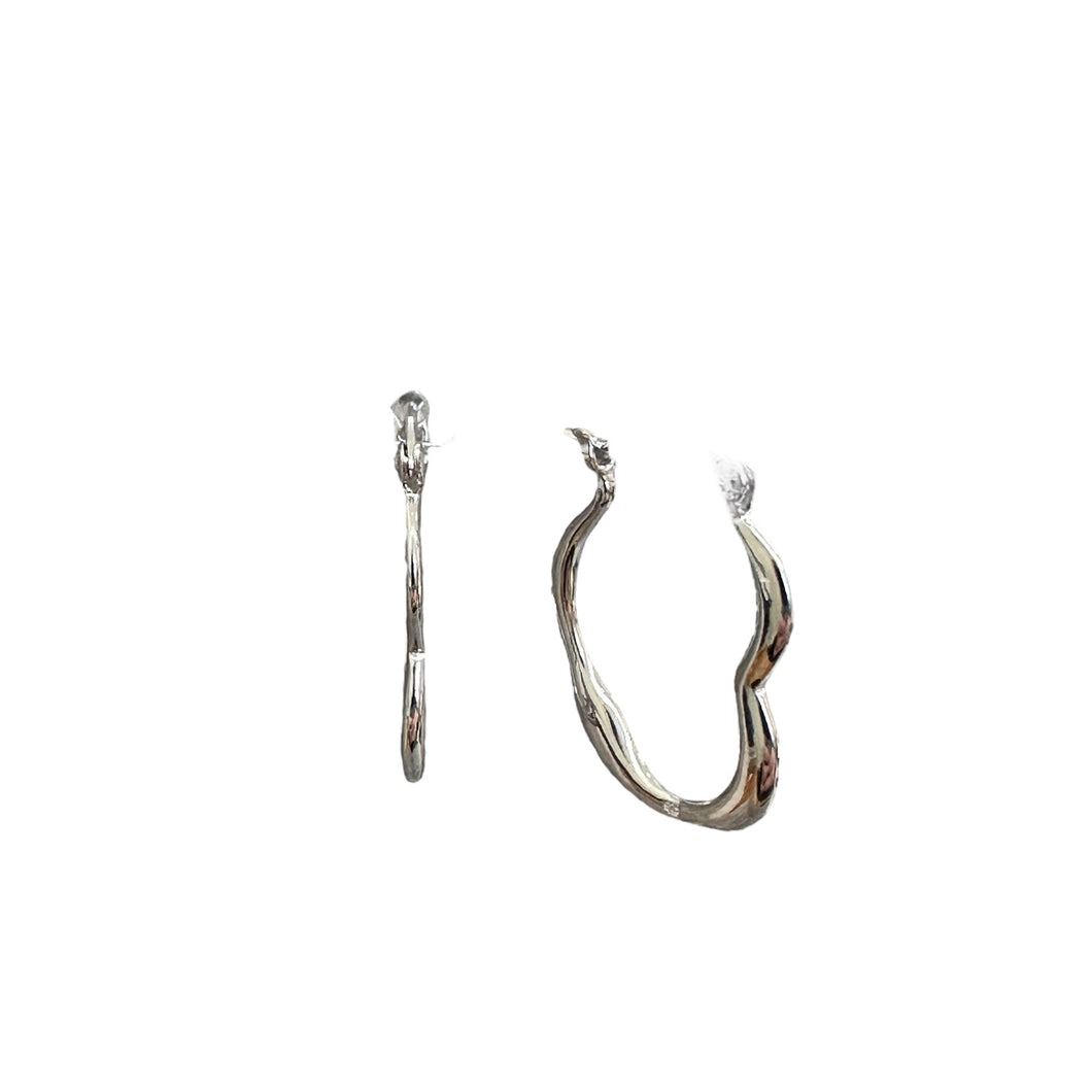 Sterling Silver Organic Hoop Earrings