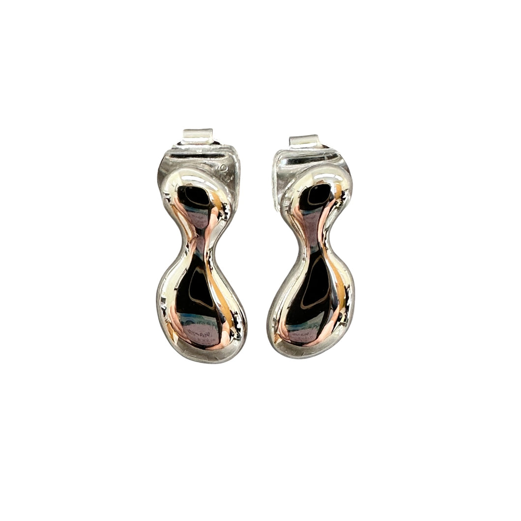 Sterling Silver Sculpted Stud Earrings