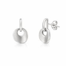 Load image into Gallery viewer, Sterling Silver Open Disc Drop Earrings
