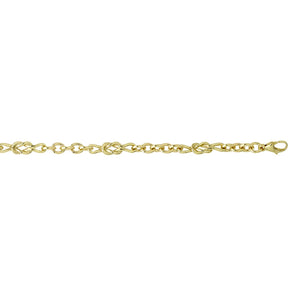 18ct Yellow Gold Bracelet - Reef Knot Trace Chain