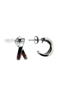 Urban Armour Sterling Silver cross over hoops