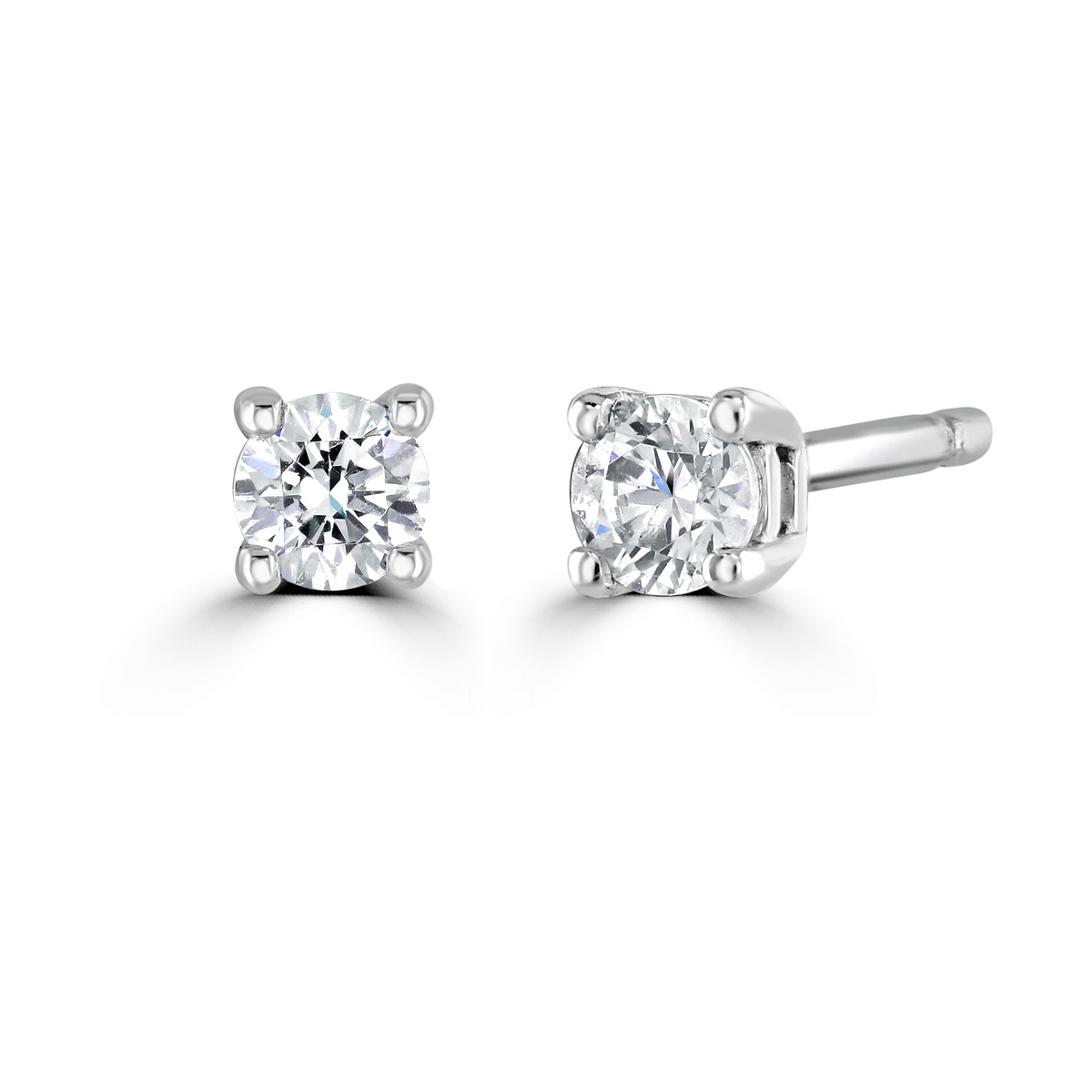 9ct White Gold claw set Diamond Studs from 0.15ct to 0.50ct