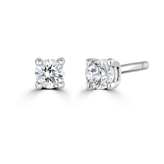 9ct White Gold claw set Diamond Studs from 0.15ct to 0.50ct