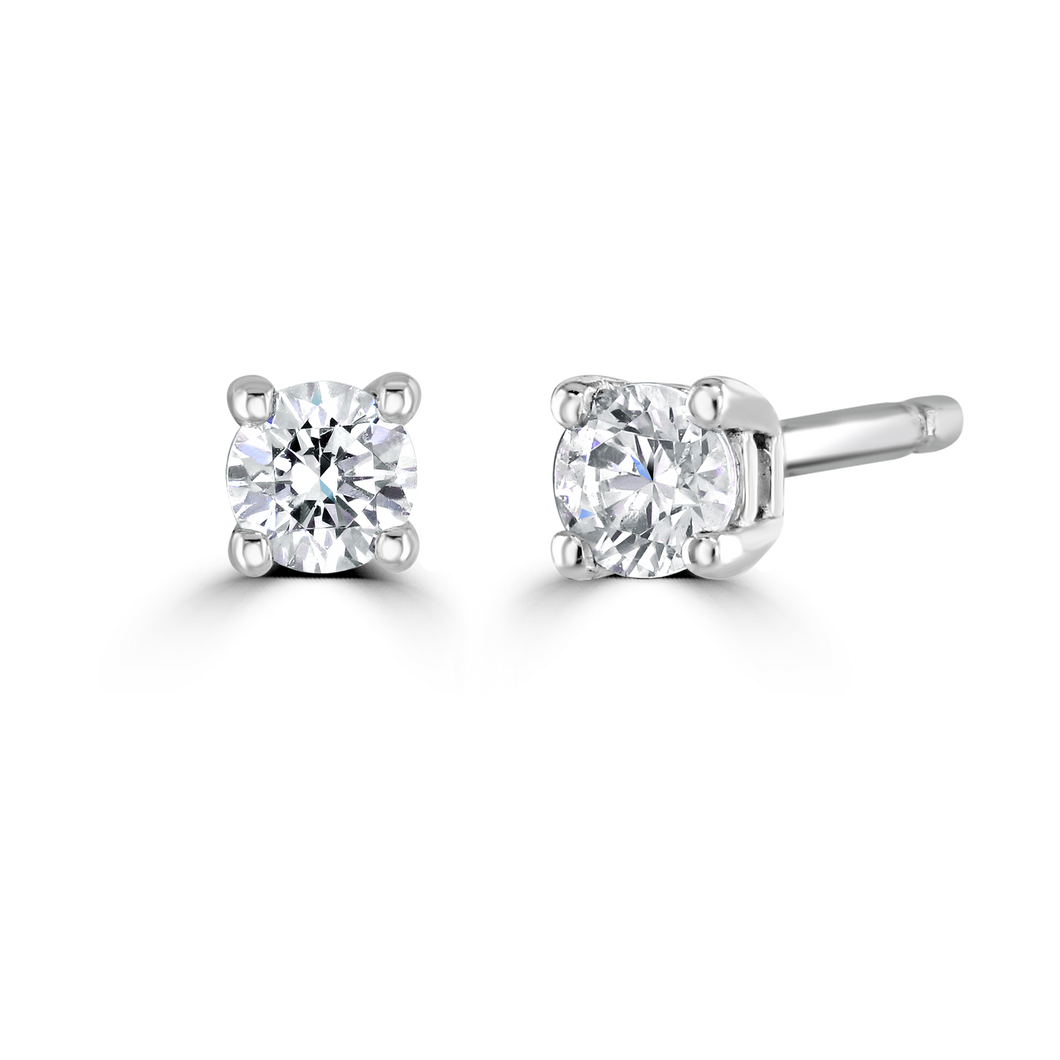 9ct White Gold claw set Diamond Studs from 0.15ct to 0.50ct