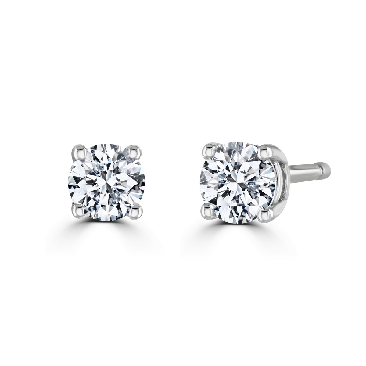 9ct White Gold claw set Diamond Studs from 0.15ct to 0.50ct, view 2