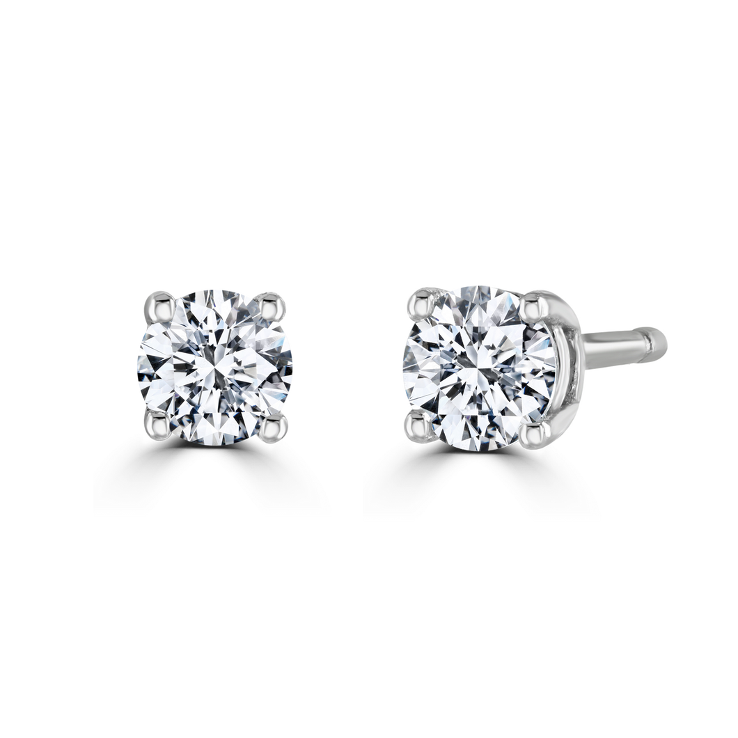 9ct White Gold claw set Diamond Studs from 0.15ct to 0.50ct