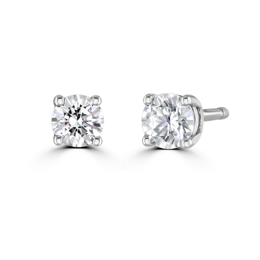 9ct White Gold claw set Diamond Studs from 0.15ct to 0.50ct, view 3