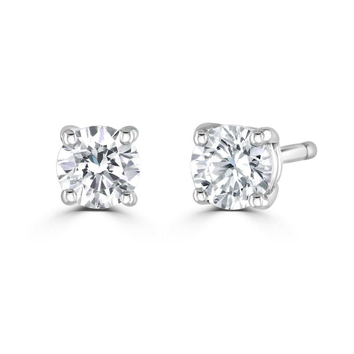 9ct White Gold claw set Diamond Studs from 0.15ct to 0.50ct, view 4