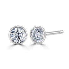 Load image into Gallery viewer, 9ct White Gold bezel set Diamond Studs from 0.15ct to 0.50ct
