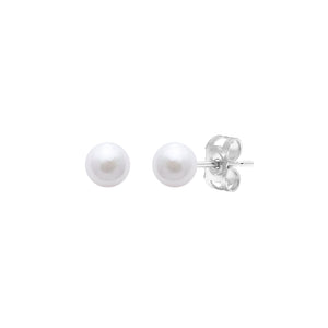 18ct White Gold 5mm round Akoya Pearl Stud Earrings