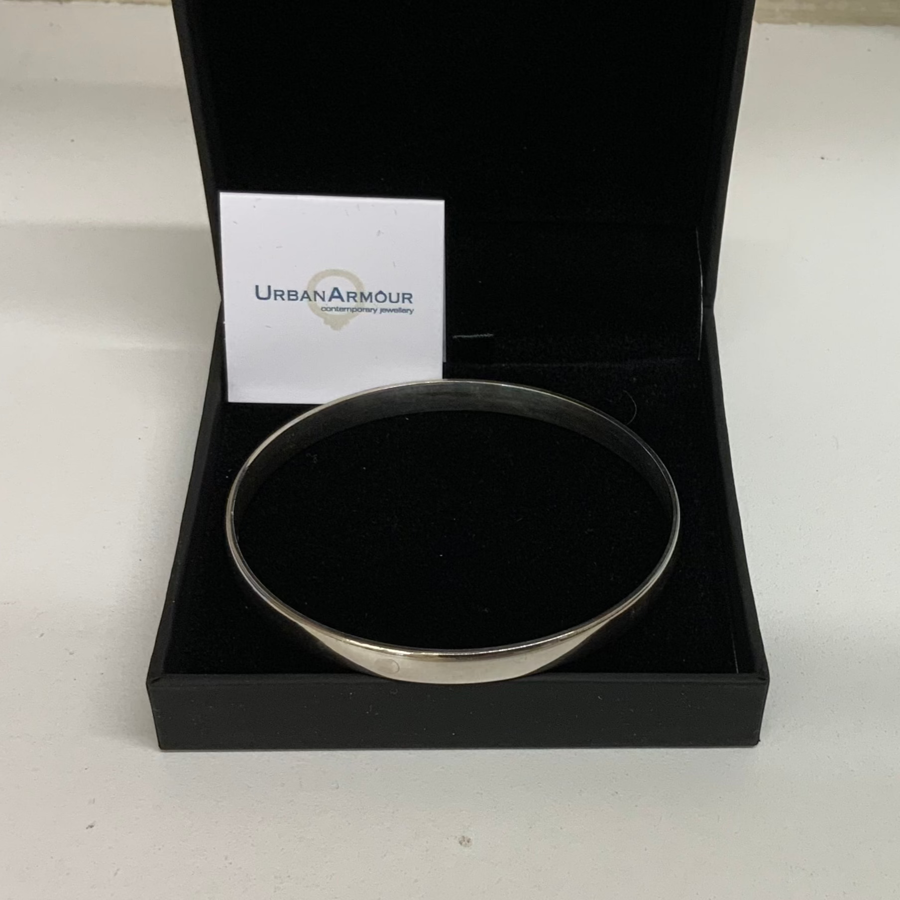 Sterling Silver Round Bangle - 6mm, view 4