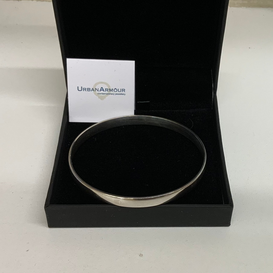 Sterling Silver Round Bangle - 6mm, view 4