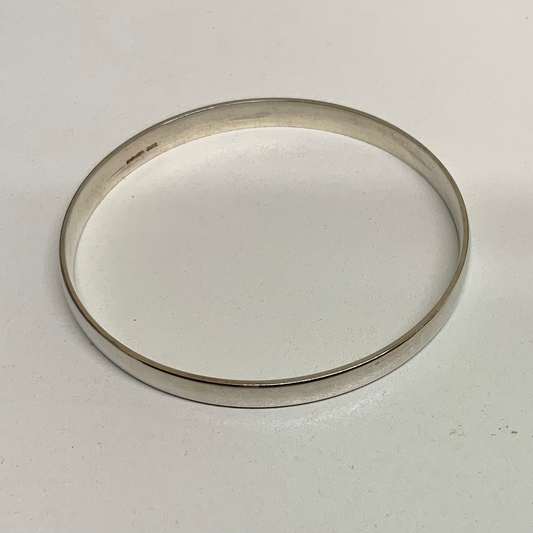 Sterling Silver Round Bangle - 6mm, view 3