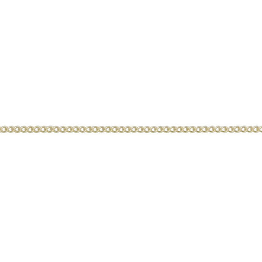 9ct Yellow Gold Chain - 1.27mm Close Curb, view 3