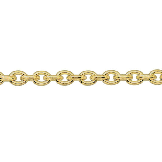 9ct Yellow Gold Bracelet - 4.5mm Trace Chain, view 2