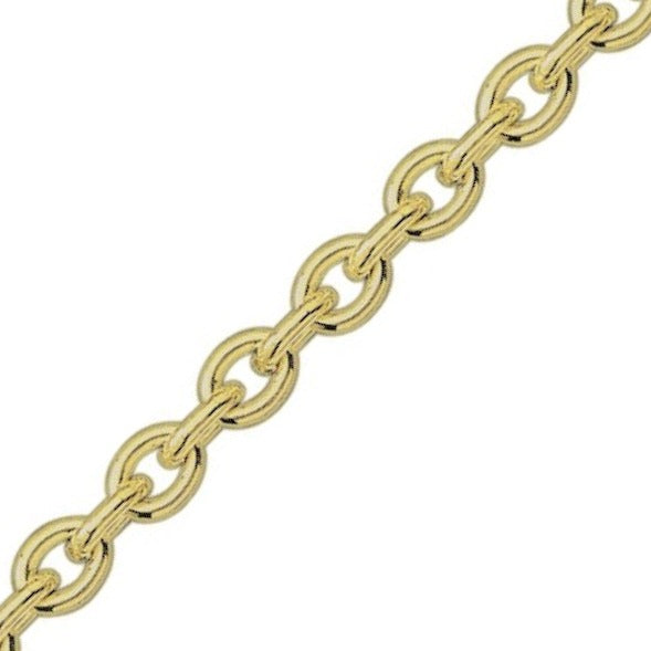 9ct Yellow Gold Necklace - 4.5mm Trace Chain, view 2
