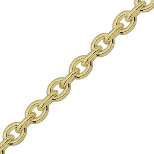 9ct Yellow Gold Necklace - 4.5mm Trace Chain, view 2