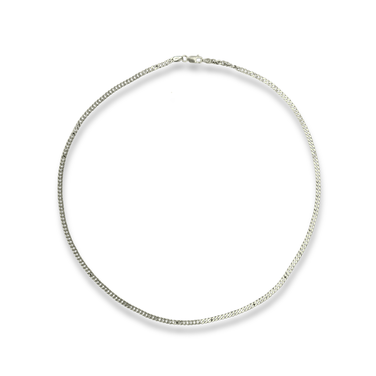 Sterling Silver Curb Chain Necklace – 50cm