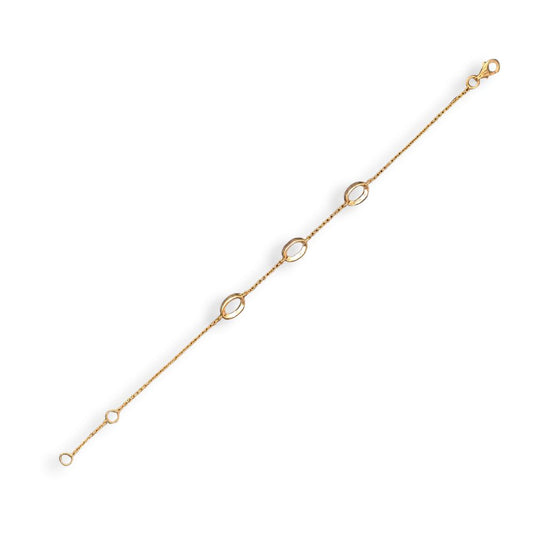 9ct Yellow Gold Oval Link Necklace Bracelet Earrings Set, view 4