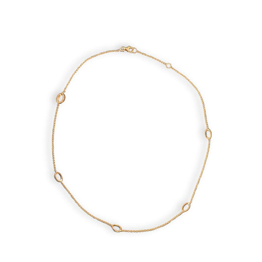 9ct Yellow Gold Oval Link Necklace Bracelet Earrings Set, view 2