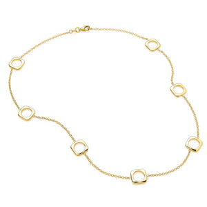 9ct Yellow Gold open square link Necklace