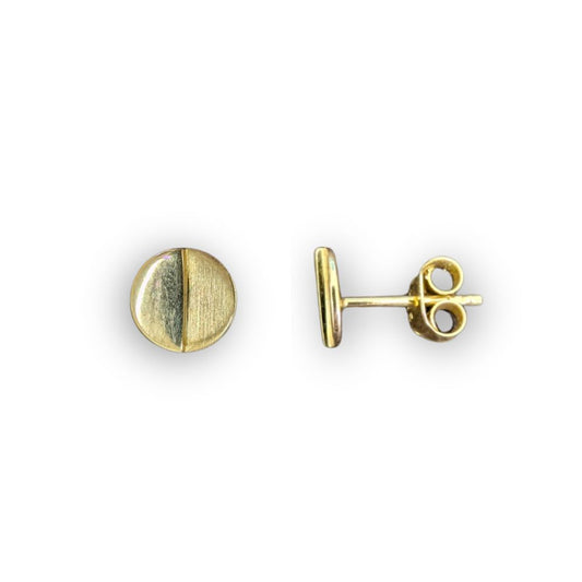 9ct Gold Polished Finish Disc Stud Earrings