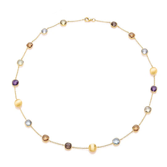 9ct Yellow Gold Coloured stone Necklace