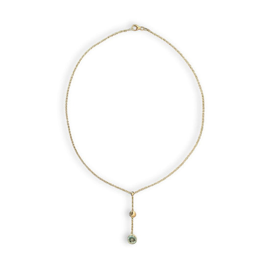 9ct White Gold Blue Topaz Drop Necklace