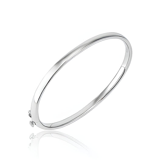 Sterling Silver Hinged Bangle - 4mm