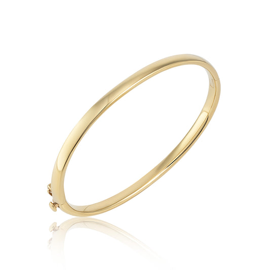 Gold Vermeil Hinged Bangle - 4mm