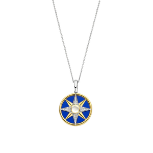 Ti Sento star and blue stone pendant.