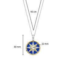 Load image into Gallery viewer, Ti Sento star and blue stone pendant.
