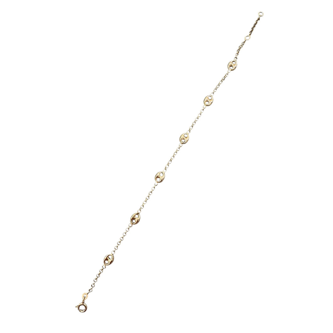 9ct Yellow Gold station Bracelet