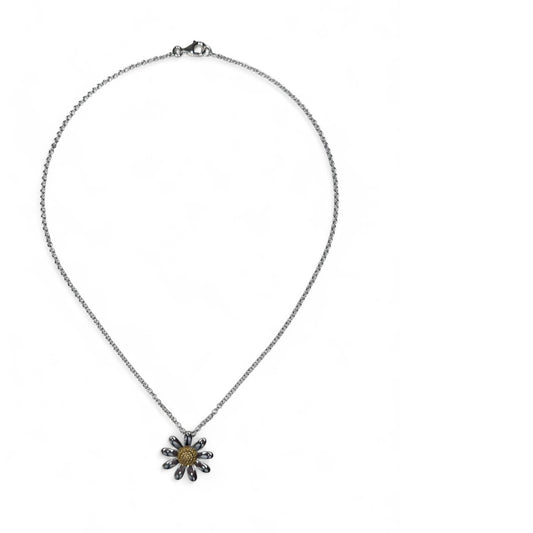 Sterling Silver Daisy Pendant on Chain