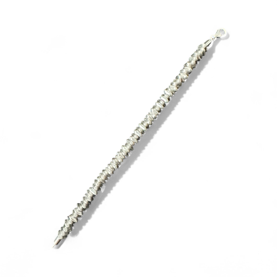 Sterling Silver triangular shaped beads bracelet