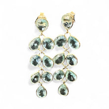Load image into Gallery viewer, Blue Topaz and Gold Vermeil Cascade Drop Earrings
