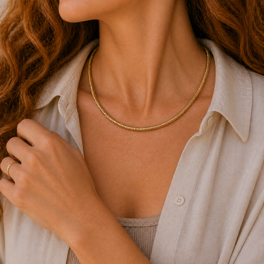 Gold Vermeil Serpentine Collar Necklace, view 2